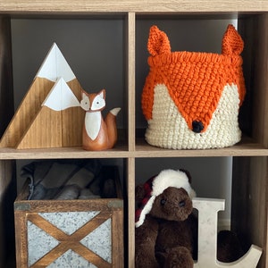 Orange Fox basket_Crochet Fox Nursery decor ClaraLoo image 2