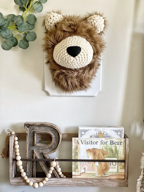 stuffed bear head wall mount
