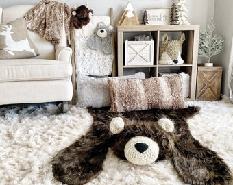 Regular Size Brown Grizzly Bear Rug | ClaraLoo