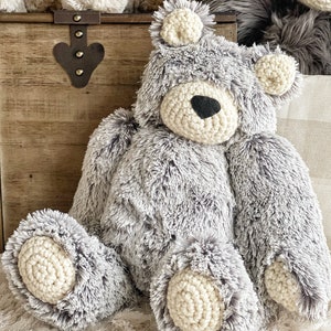 Grey Frosted Jointed Bear Plush ClaraLoo image 1