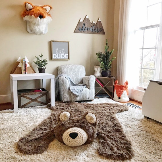 woodland nursery rug