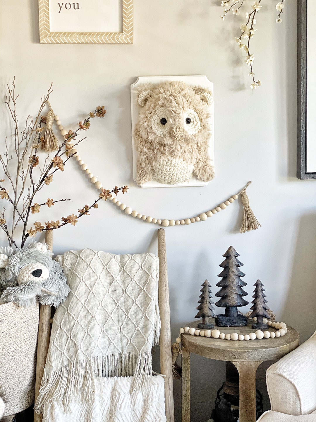 Crochet Owl Wall Decor for Handmade Woodland Nursery - Etsy