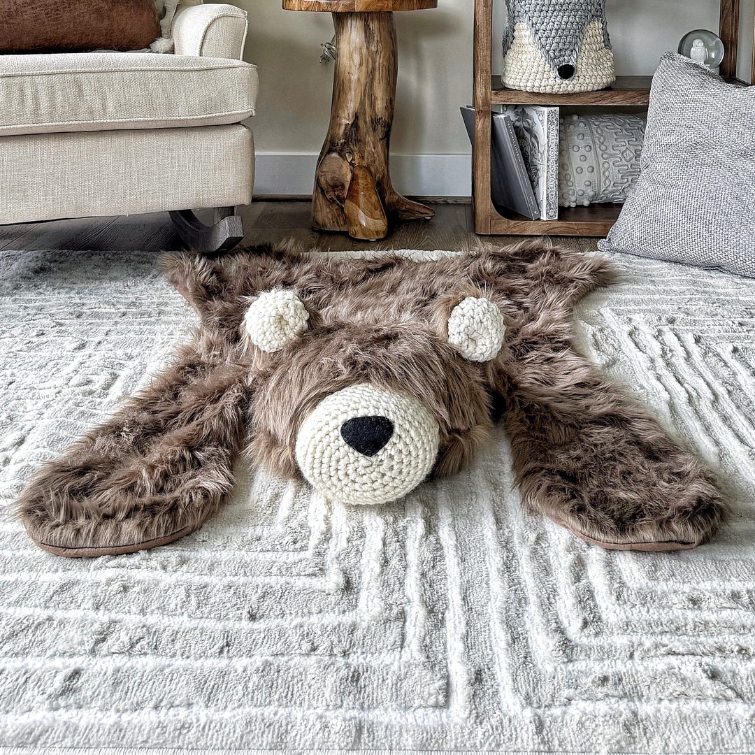 Cappuccino Bear Rug in Faux Fur for Woodland Nursery - Etsy