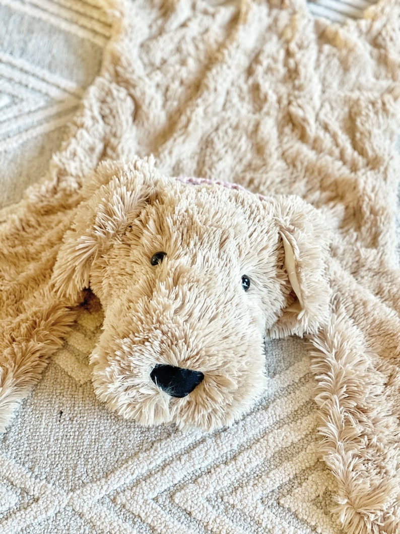 Plush Dog Rug Golden retriever puppy rug for Kid room Puppy Nursery image 4