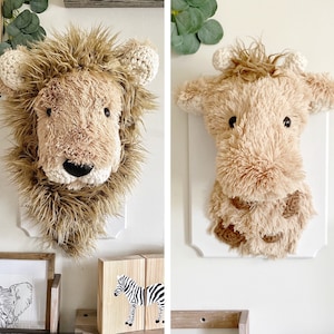 Giraffe Wall Mount and Lion Wall Mount