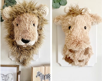 Giraffe Wall Mount and Lion Wall Mount