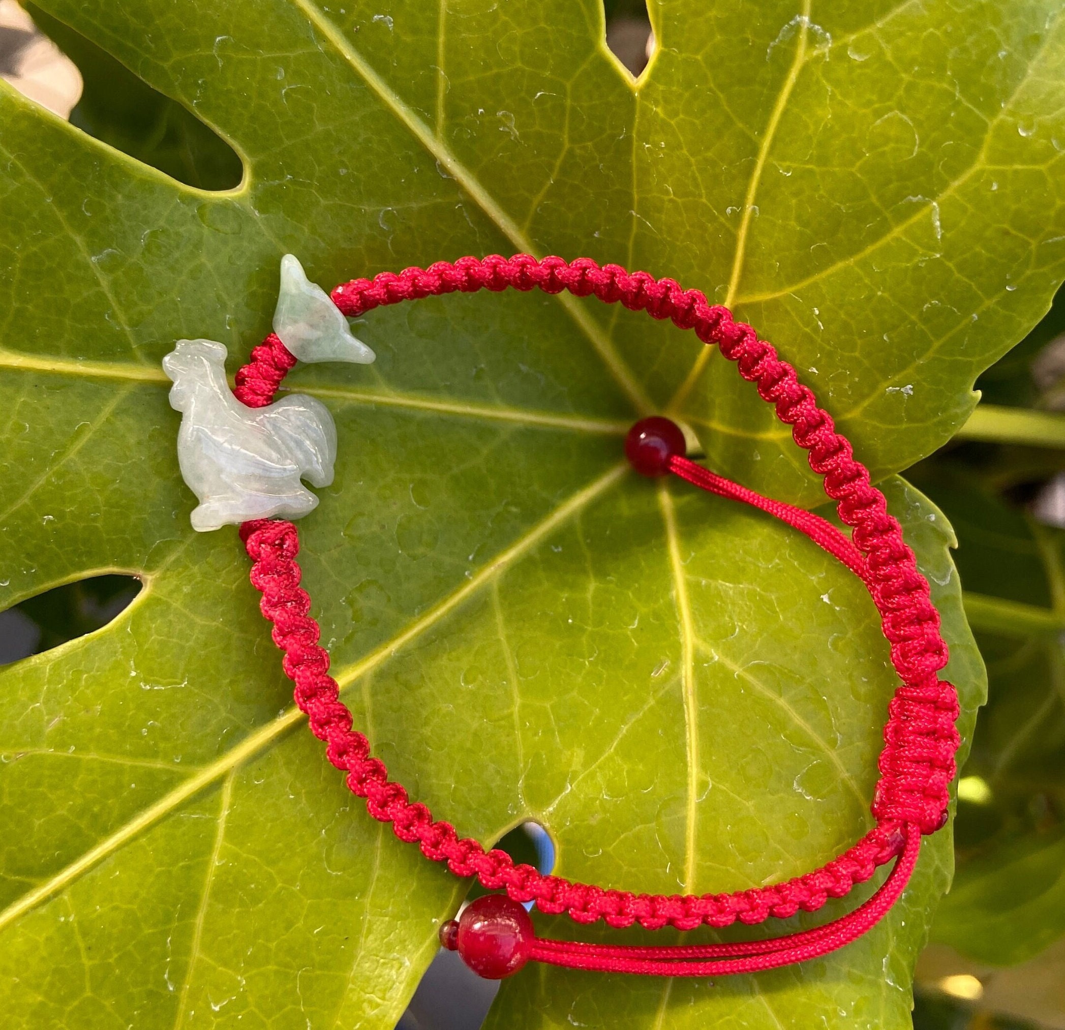 2024 Lucky Rooster Red Cord Bracelet - Etsy