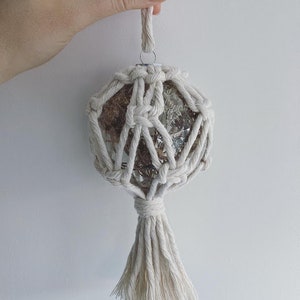 Macrame Glass Dried Flower Christmas Bauble Ornament image 3