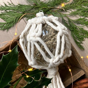Macrame Glass Dried Flower Christmas Bauble Ornament image 5