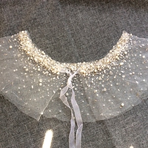 Mae// Bridal Embellished Capelet// Bridal Accessories// Bridal Cape image 1