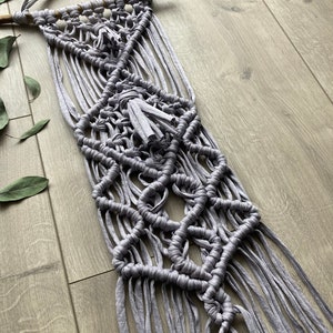 Grey Macrame / Medium Gray Macrame / Boho Grey Macrame / Grey Macrame Wall Decor image 8