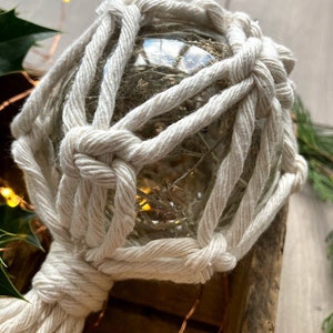 Macrame Glass Dried Flower Christmas Bauble Ornament image 4