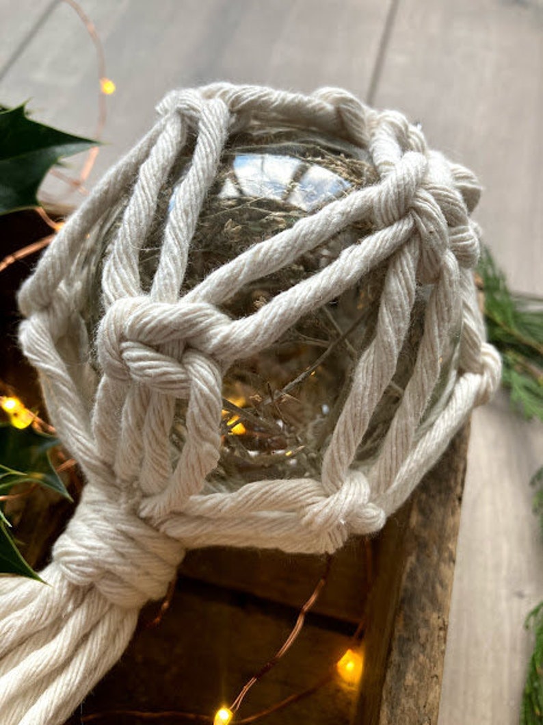 Macrame Glass Dried Flower Christmas Bauble Ornament image 4