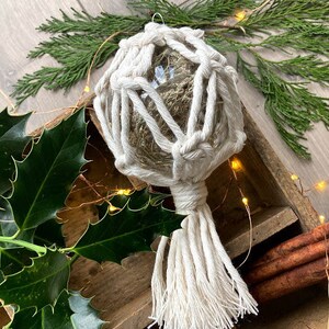 Macrame Glass Dried Flower Christmas Bauble Ornament image 2
