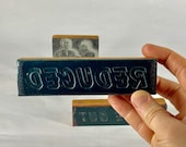 Set of 3 Retail Advertisement Letter Press Printers Blocks