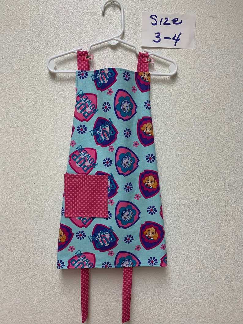 hats navy Girl/'s paw patrol apron goggles reversible Dots aqua Skye and Everest pink Hearts and flowers purple pocket lined