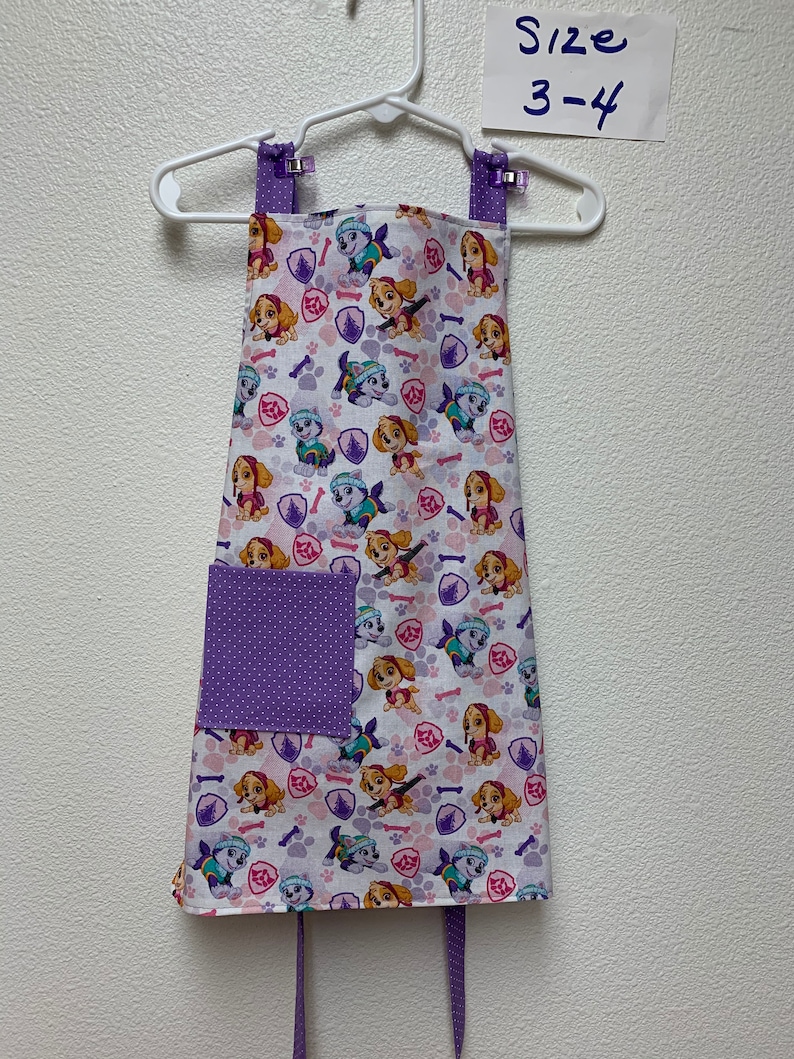 hats navy Girl/'s paw patrol apron goggles reversible Dots aqua Skye and Everest pink Hearts and flowers purple pocket lined