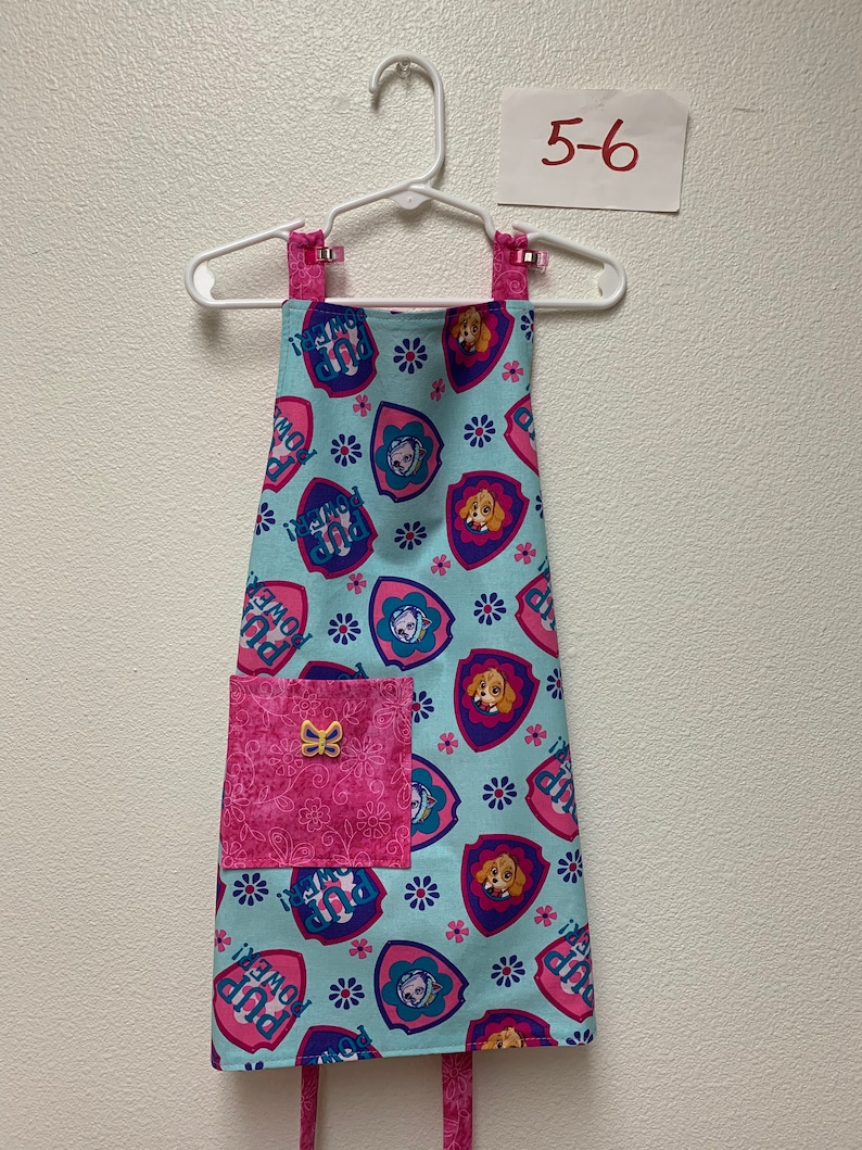 hats navy Girl/'s paw patrol apron goggles reversible Dots aqua Skye and Everest pink Hearts and flowers purple pocket lined