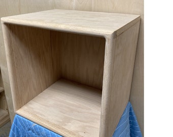 Oak Cube Wood Bookshelf Finished/Unfinished Modern Apartment Minimalist Storage Furniture
