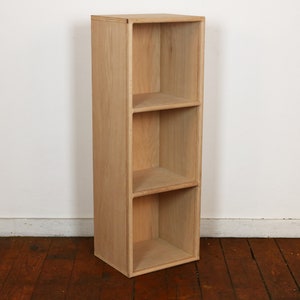 OAK Three Cube Wooden  Bookshelf Finished/Unfinished Modern Apartment Minimalist Storage Furniture