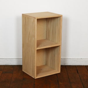 OAK Two Cube Wood Bookshelf Finished/Unfinished Modern Apartment Minimalist Storage Furniture imagem 1
