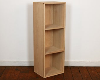 OAK Three Cube Wooden  Bookshelf Finished/Unfinished Modern Apartment Minimalist Storage Furniture