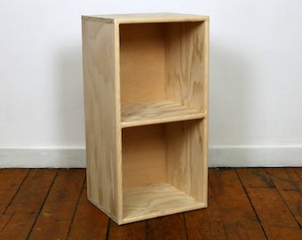 PINE Two Cube Vinyl Bookshelf Finished/Unfinished Modern Apartment Minimalist Storage Furniture
