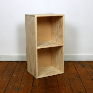 PINE Two Cube Wood Bookshelf Finished/Unfinished Modern Apartment Minimalist Storage Furniture
