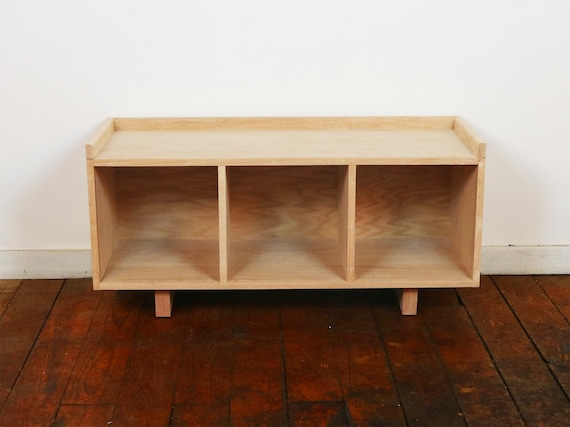 OAK Three Cube Bench entertainment Center Finished unfinished
