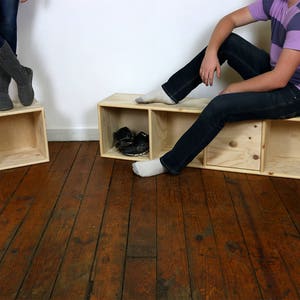 PINE Six Cube Wood Bookshelf Finished/Unfinished Modern Apartment Minimalist Storage Furniture image 4