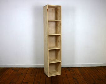 PINE Five Cube Wood Bookshelf Finished/Unfinished Modern Apartment Minimalist Storage Furniture