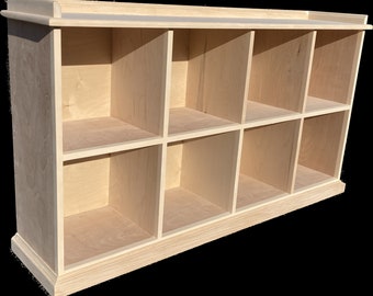 Birch Eight Cube Bench/Entertainment Center Finished/Unfinished Traditional Modern with Molding Storage Furniture - all wood