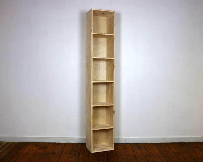 PINE Six Cube Wood Bookshelf Finished/Unfinished Modern Apartment Minimalist Storage Furniture image 1