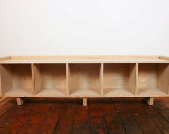 OAK Five Cube Bench/Entertainment Center Finished/Unfinished Modern Minimalist Wood Storage niture