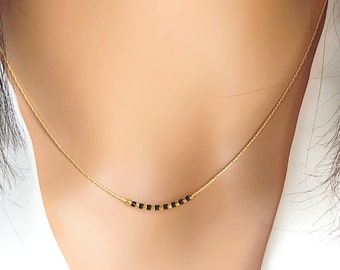 Gold Bead Necklace/Minimalist Necklace Tiny Bead Necklace Delicate Necklace Layering Necklace Thin Necklace/Short Necklace Tiny Necklace