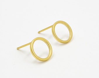 Gold Circle Earrings/Open Circle Earrings/Karma Stud Earrings/Circle Earrings/Gold Earrings Gift/Minimalist Earrings/tiny circle studs