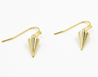 Gold Spike Earrings, Short Spike Earring, Spike Dangle Earring, Spike Charm Earring, Gold Drops, Minimalist Earrings, Dainty Spike Earrings.