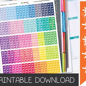 Printable Planner Stickers  - Checklist To Do Stickers - Instant Download - Erin Condren ECLP Stickers Flags
