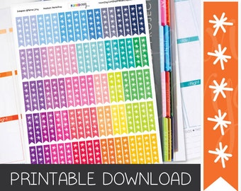 Printable Planner Stickers  - Checklist To Do Stickers - Instant Download - Erin Condren ECLP Stickers Flags