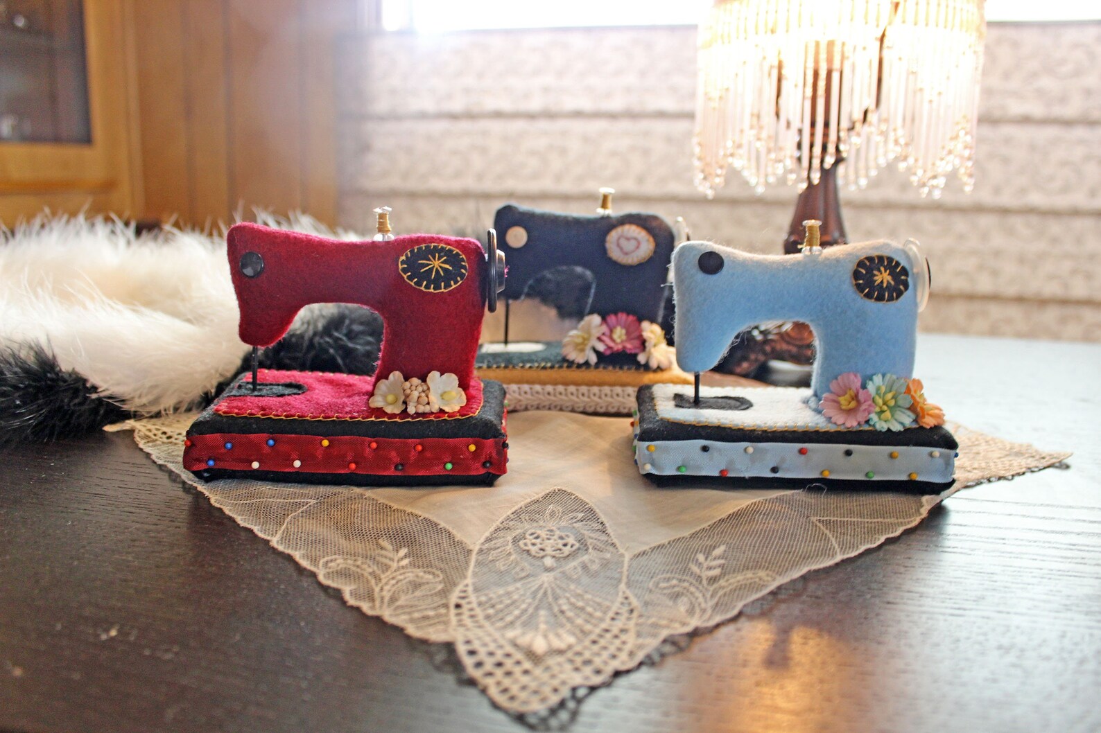 Sewing Machine Pin Cushion Handmade Felt Fabric Pin Cushion Etsy