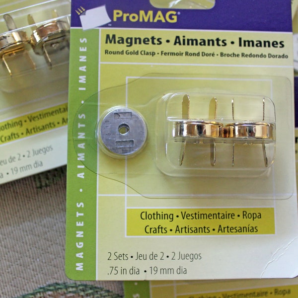 4 Sets Magnet Clasps Purse Closures Clothing Closures Home Decor Magnets ProMAG 19mm (1") Original Packaging