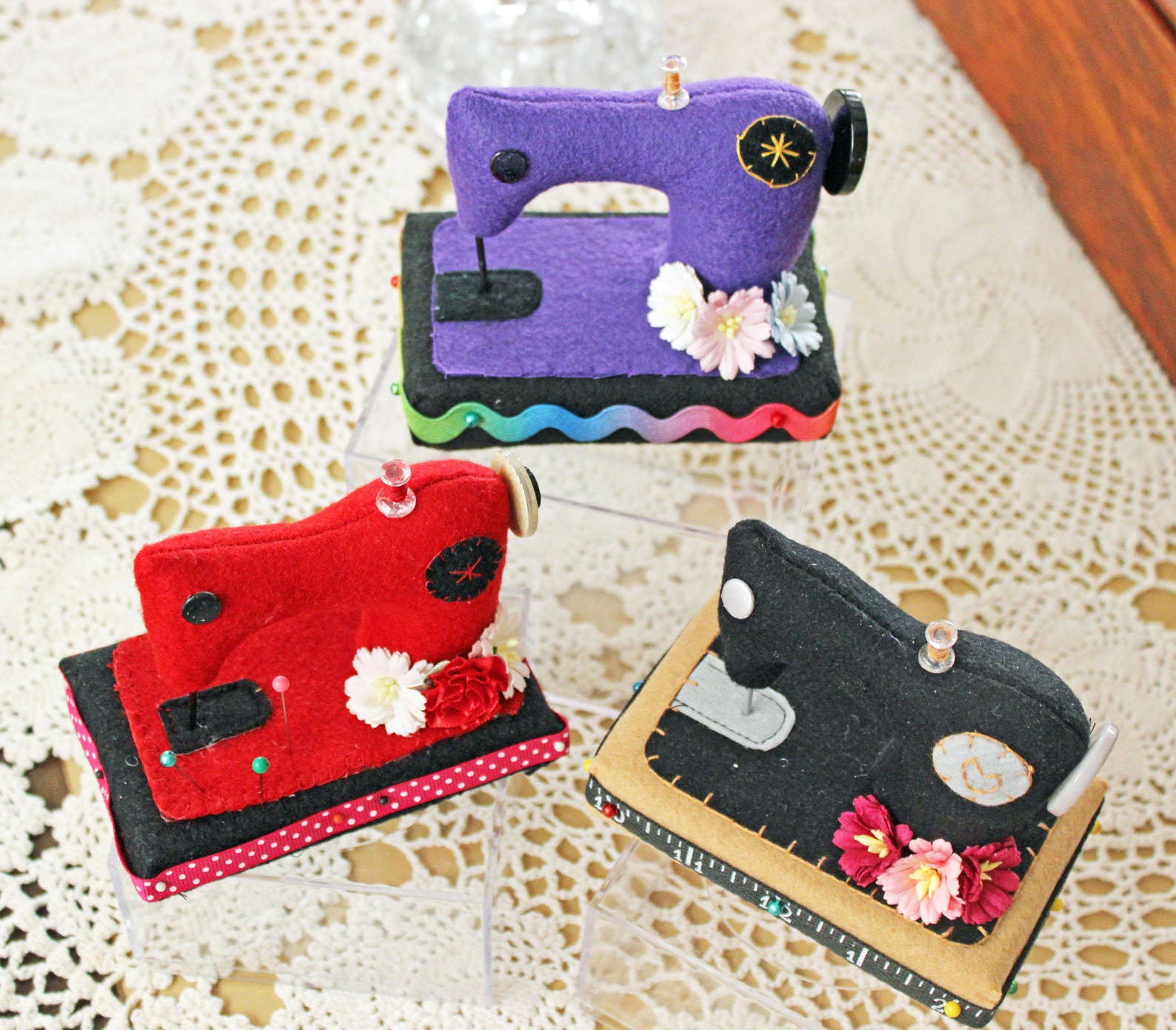 Sewing Machine Pin Cushion Handmade Felt Fabric Pin Cushion Etsy