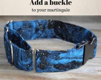 ADD a slide release buckle to your MARTINGALE collar (sold separately) with this listing