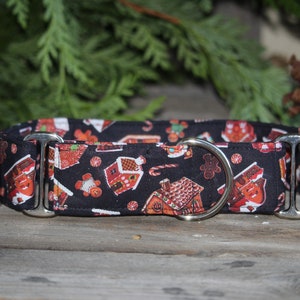 Gingerbread house dog collar, no slip Dog collar, Martingale dog collar, Buckle dog collar, Thick collar, Wide Dog collar, XL dog collar