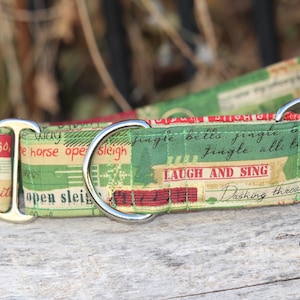 Christmas song dog collar, martingale or buckle, holiday, winter or Christmas