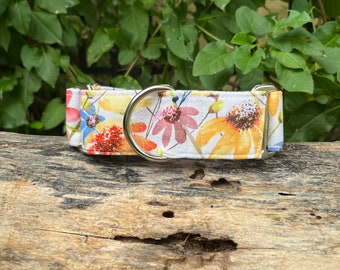 Beautiful flower dog collar, martingale dog collar, collar for dogs, extra large collar