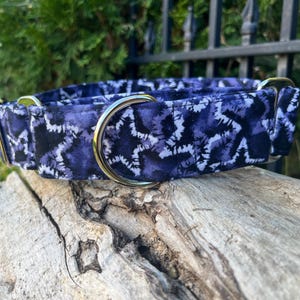 Blue Star print dog collar, no slip Dog collar, Martingale dog collar, Buckle dog collar