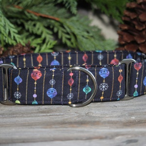 Christmas ornament dog collar, no slip Dog collar, Martingale dog collar, Buckle dog collar, Thick collar, Wide Dog collar, XL dog collar
