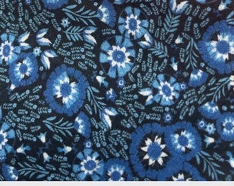 Blue flower dog collar, buckle or martingale, size small through giant