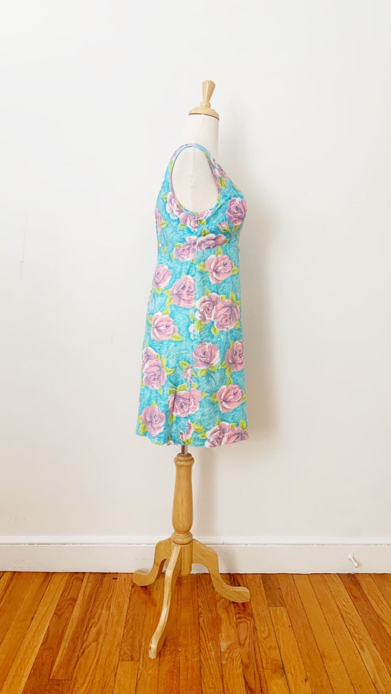 SALE 1960s / 60s Vintage Rose Print Sundress / Be… - image 4